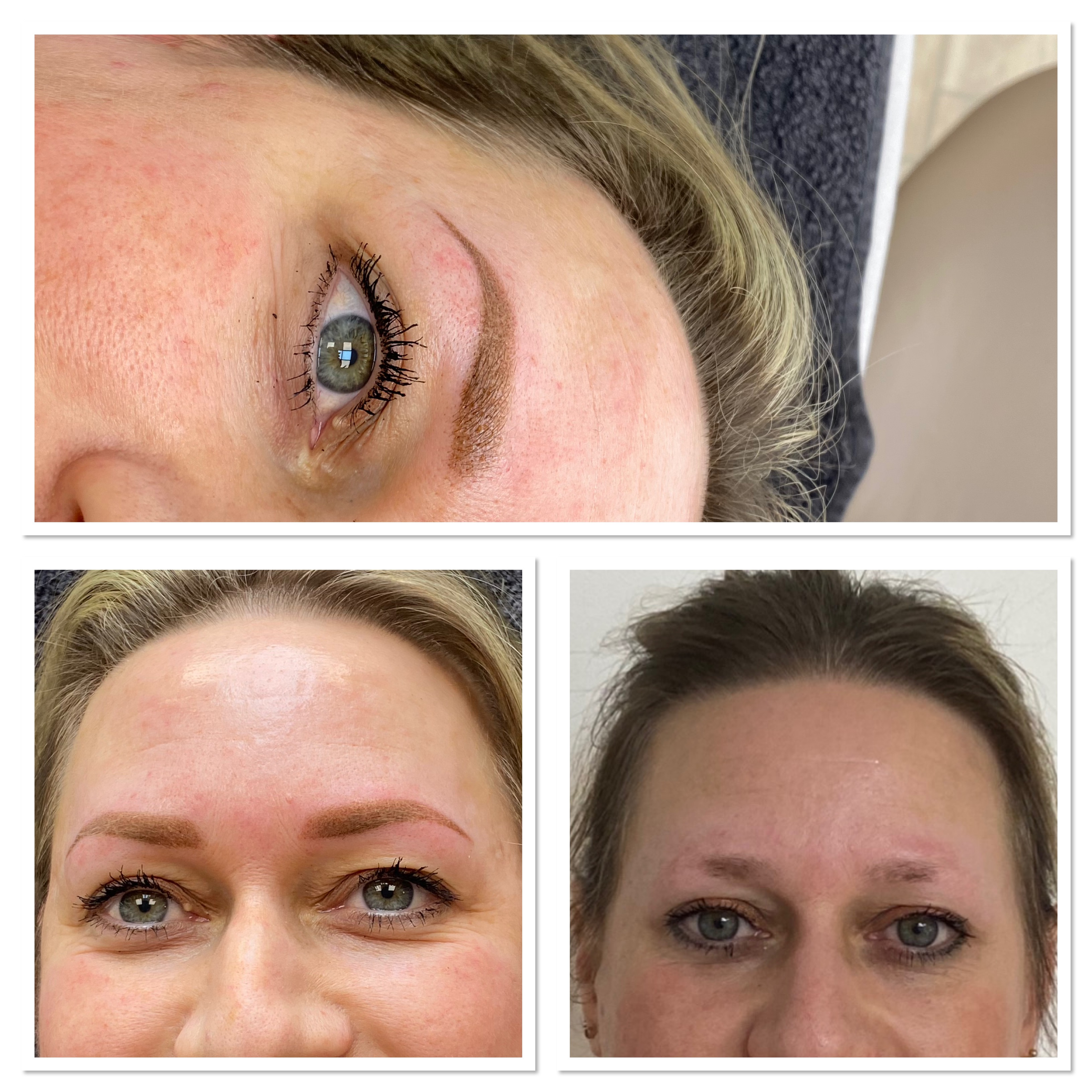Permanent Makeup der Augenbrauen - vorher/nachher