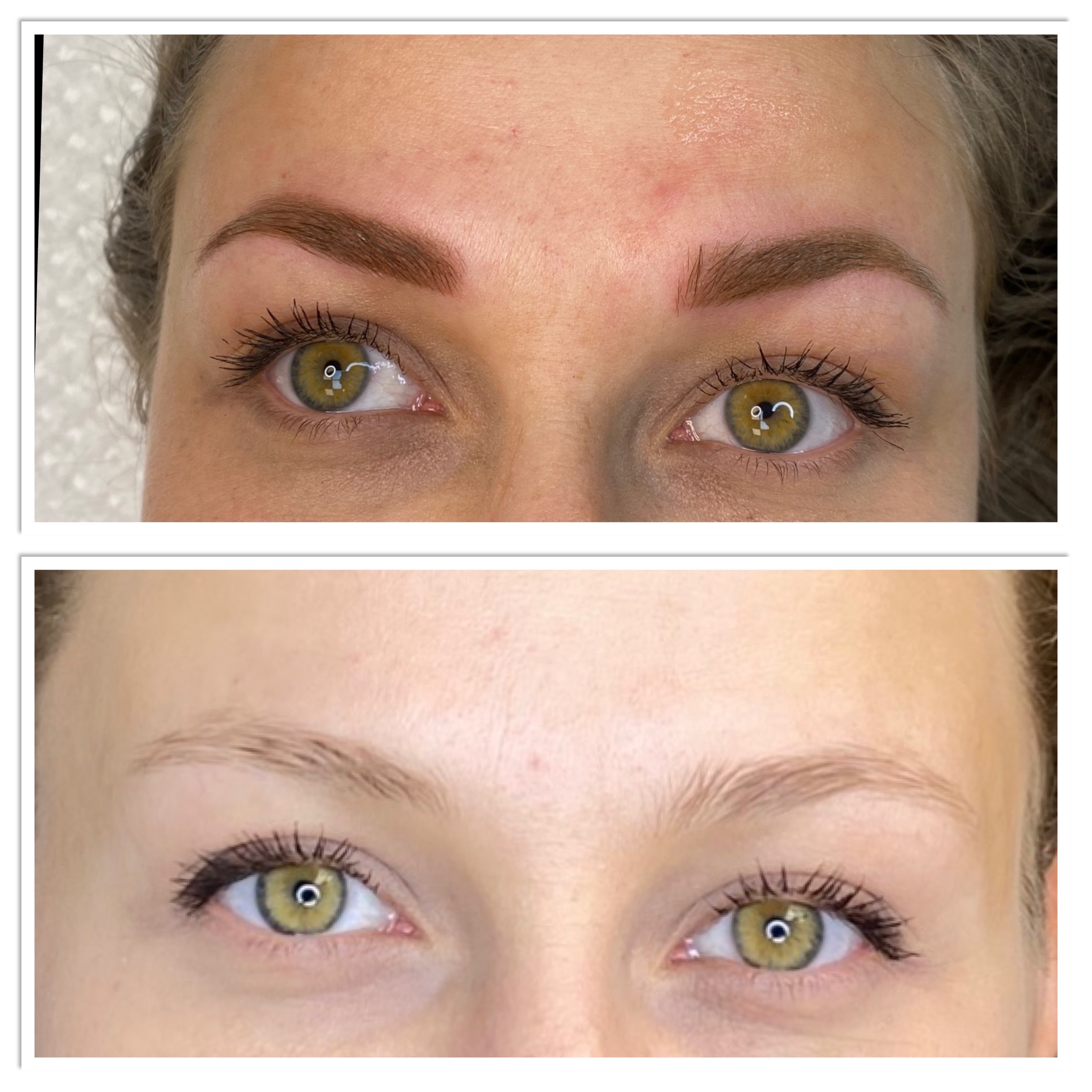 Permanent Makeup der Augenbrauen - vorher/nachher