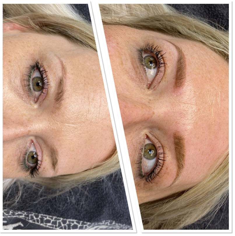 Permanent Makeup der Augenbrauen - vorher/nachher