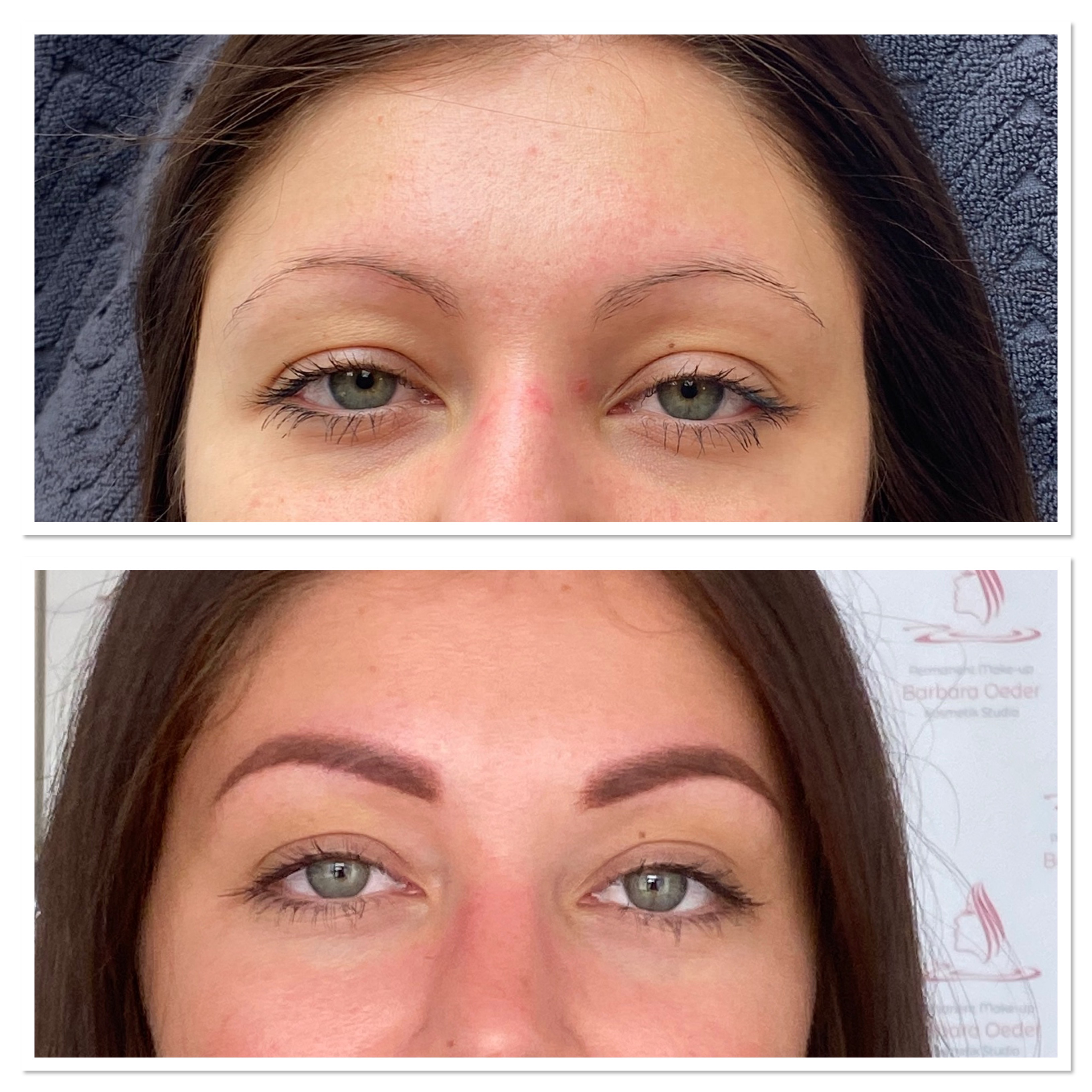 Permanent Makeup der Augenbrauen - vorher/nachher